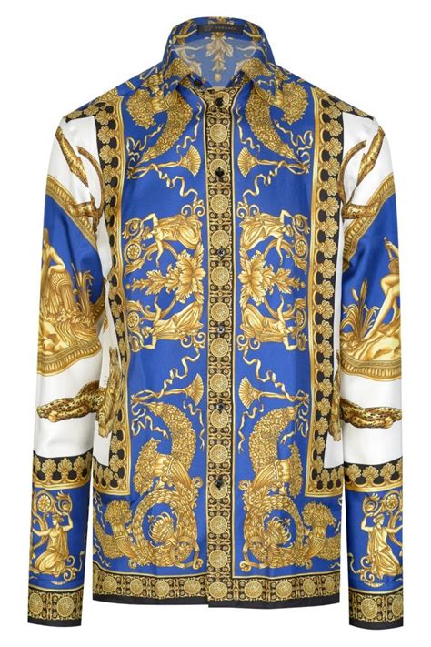 royal blue gold baroque print versace|Versace barocco prints.